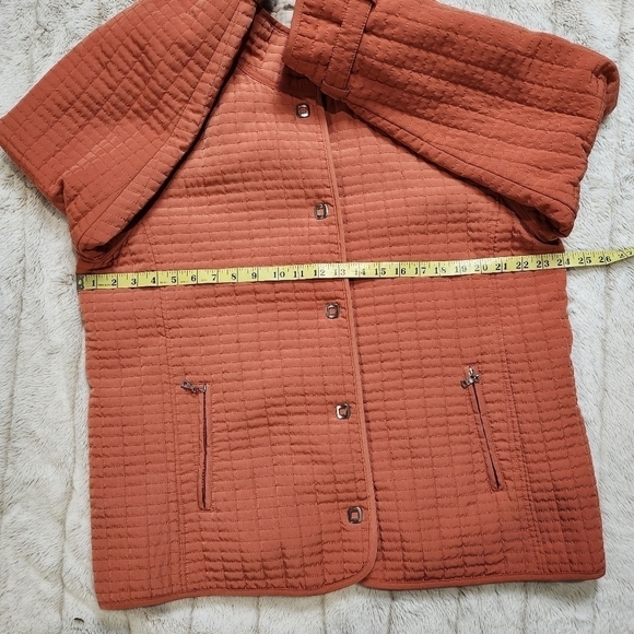 Size XL Quilted spring Jacket Muted Orange color Collared GALLERY - Picture 10 of 16